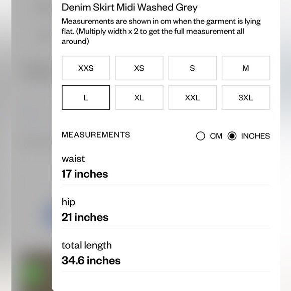 Djerf Avenue Denim Midi Washed Grey Skirt - Large - Picture 8 of 8